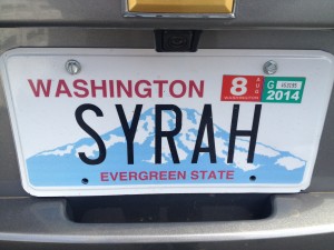 Syrah license plate