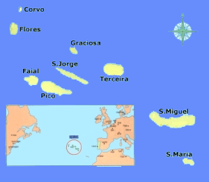 map of the Azores