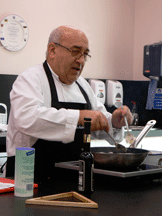 Chef Franco Taruschio at The Chef's Room Fish & Cookery School, Blaenavon, Wales