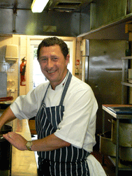 Chef/Partner Graham Tinsley M.B.E., Team Manager of the Welsh National Culinary Team, in his kitchen at the Castle Hotel, Conwy