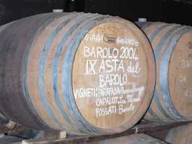 The 2004 vintage of Barolo for the charity auction at the Gagliardo winery