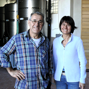 Luciano Sandrone with his daughter Barbara at their winery in Barolo