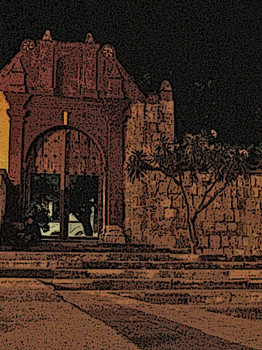 Oaxaca gate at night