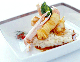 Shrimp Crunch over Risotto