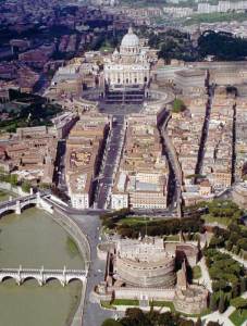 An aerial view of the Vatican,