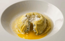 Egg in ravioli