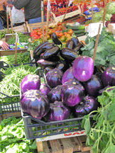 eggplant in a produce market