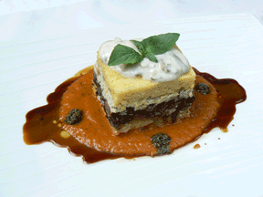 polenta mushroom tart, at The Farm at San Benito