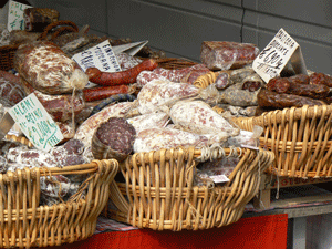 Salami, Alba farmer's market