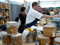 Serving cheese at the Great British Cheese Festival in Cardiff