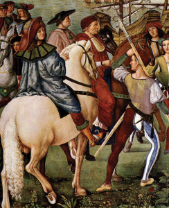 Pinturicchio’s fresco of Pius II leaving for the Council of Trent