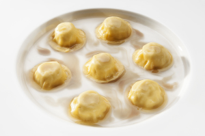 Ravioli with buffalo ricotta, cacio/pepe and capers