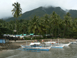 Catamarans at Sabang, on Palawan, the Philippines