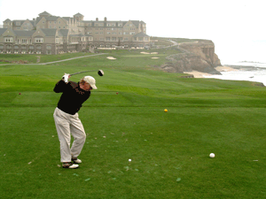 Golfer at the Ritz Carlton, Half Moon Bay