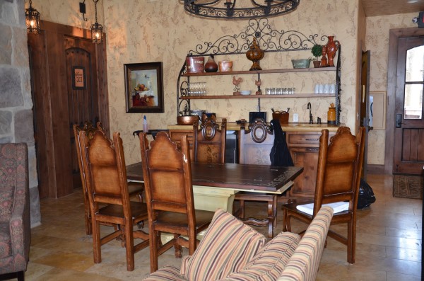 Dining area in the villa.