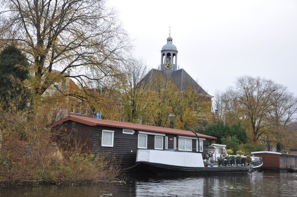 Houseboats are scattered everywhere on the Amsterdam canals.