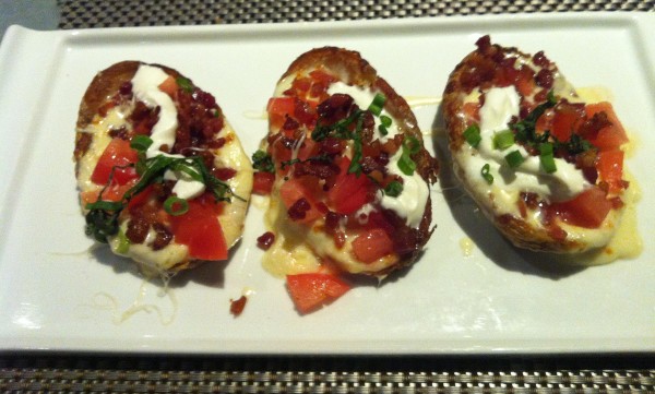 Delicious potato skins appetizer.