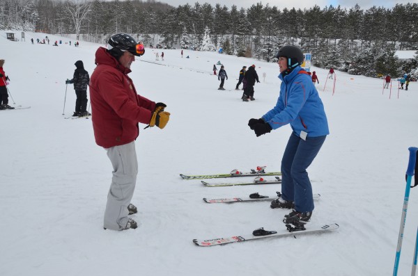 Our grown daughter learning to ski for the first time.