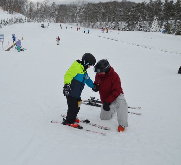 Our grandson has his first ski lesson too.