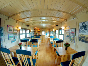 interior of the Train Café in Dalat, Vietnam