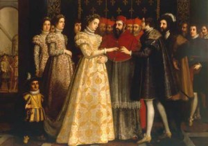 Catherine de' Medici and the Duke of Orléans getting married 