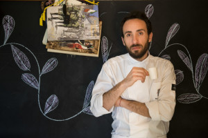 Chef Francesco Sposito in the kitchen of Taverna Estia ,Guido De Ruggiero street, 80031 Brusciano NA