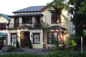 Old victorian home turned hotel near city center.