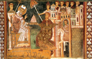 Pope Sylvester I and Emperor Constantine