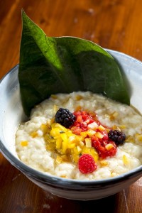 Rice Pudding with ginger and fruit