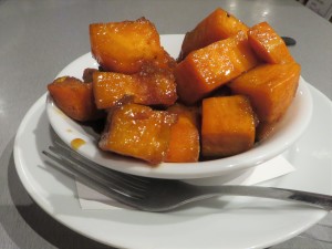 A side dish of root beer sweet potatoes.