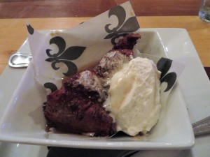 Bread pudding with cinnamon whipped cream