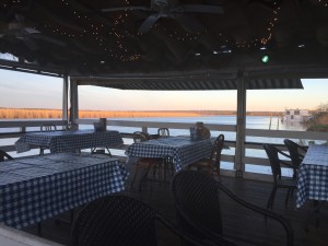 Tables overlooking Mobile Bay