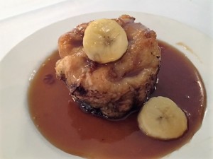 Bread pudding with bananas