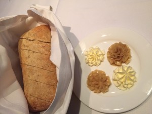 Rosemary ciabatta bread with sugar cane honey butter.