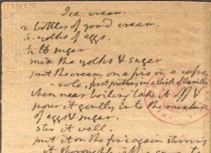 Jefferson's ice cream recipe