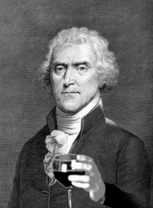 Thomas Jefferson with wine glass