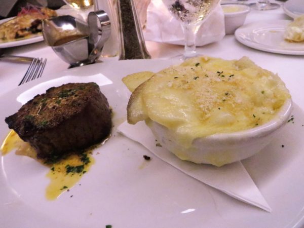 6 oz. filet with au gratin potatoes.